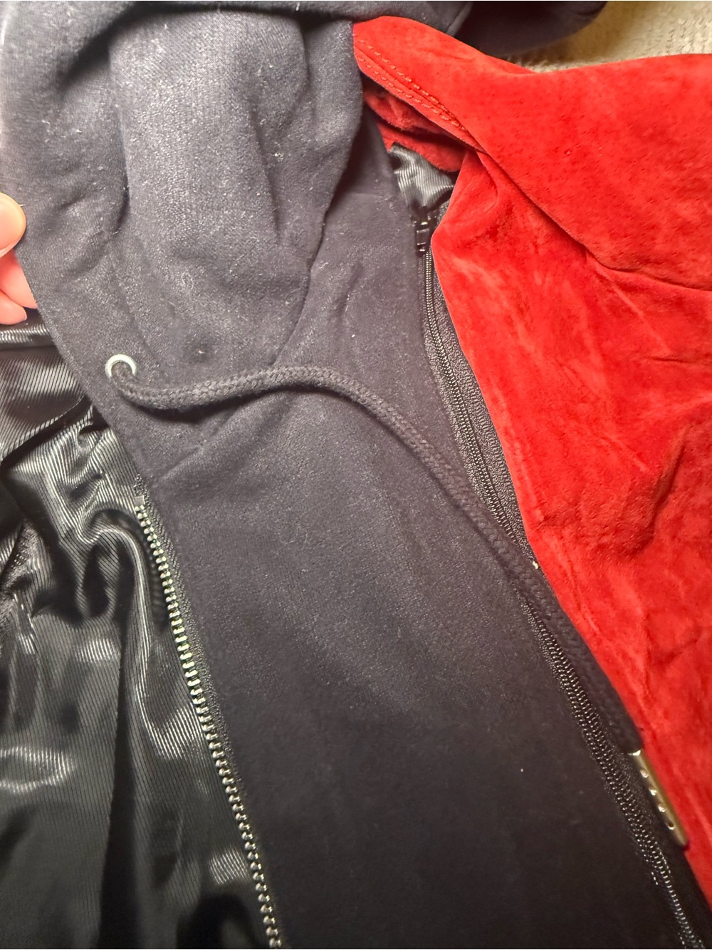 7 for All Mankind Suede Leather Jacket with removable hood L - Picture 4 of 6